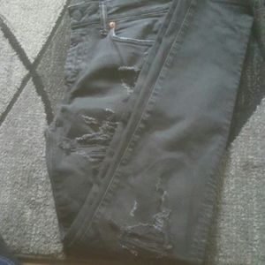 Ae AirFlex Patched Skinny Jean Men's Washed Black